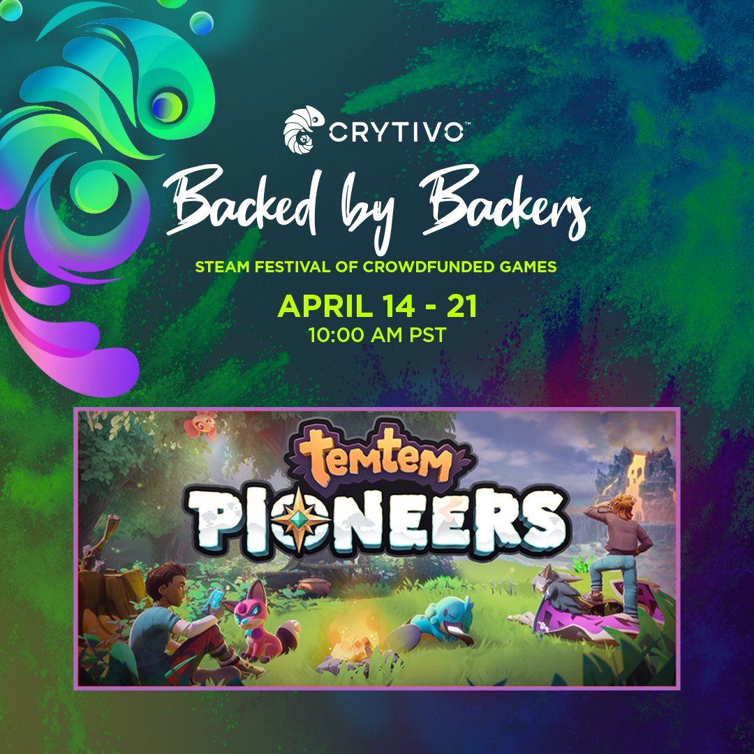 PlayTemtem's tweet image. Backed by Backers is live 🎉
Temtem is on sale right now, and Pioneers is also part of it!

The event is all about games supported by players! Check out titles, demos and sales from games which, like Temtem and Temtem: Pioneers, had players like you become their fuel!