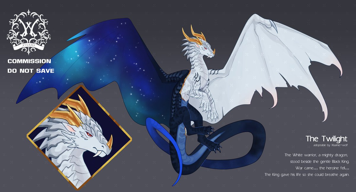 XisameW's tweet photo. [OPEN] The Twilight Dragon

Set Price: $80

#dragon #adoptable https://t.co/tqvS3rDkuo
