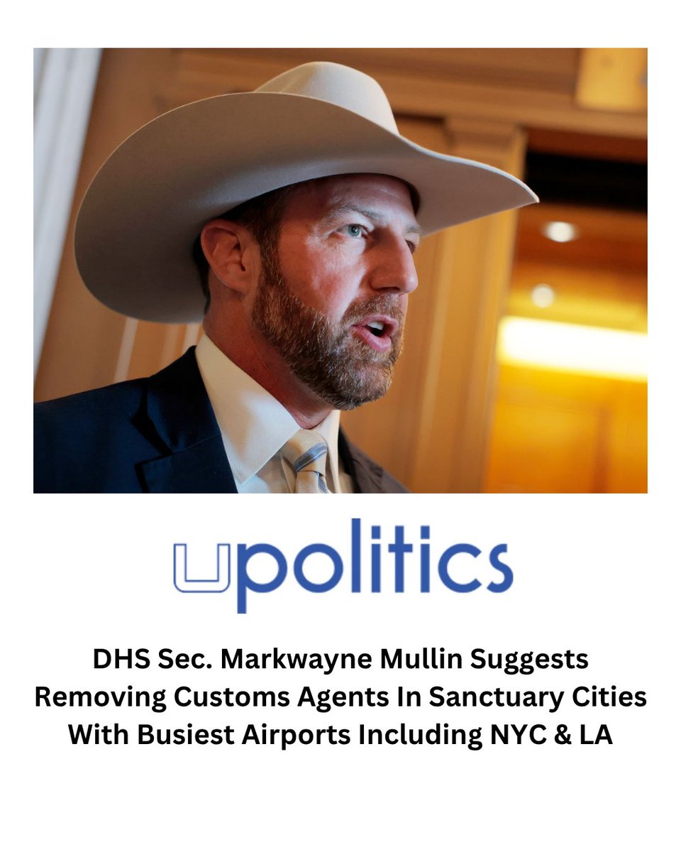 upoliticsnow's tweet image. DHS Sec. Markwayne Mullin Suggests Removing Customs Agents In Sanctuary Cities With Busiest Airports Including NYC, LA

#MarkwayneMullin #Immigration #Politics

Follow @upoliticsnow for the best political news, interviews and videos

Read More: upolitics.com/news/dhs-sec-m…