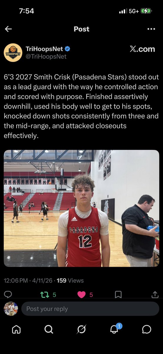Pasadena_Stars's tweet photo. Smith Crick with a good write up and good 4 games this past weekend in the @ontheradarhoops Carolina Mania. Smith will be the lead guard next year for @sjccoach https://t.co/mWt0ScsjdJ