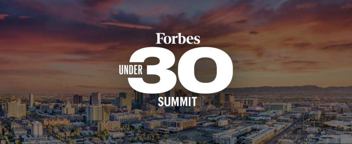 Heading to <a href="/Forbes/">Forbes</a> Under 30 summit next week in Phoenix! 

Connect if you’ll be there.