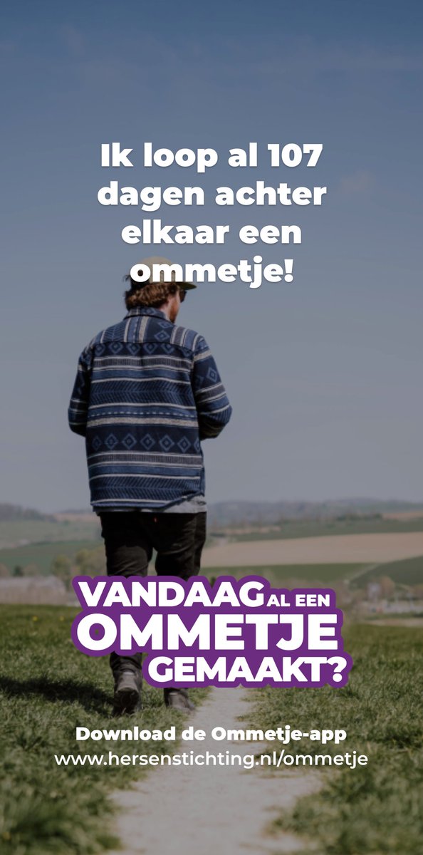 Ik loop al 107 dagen achter elkaar een ommetje!