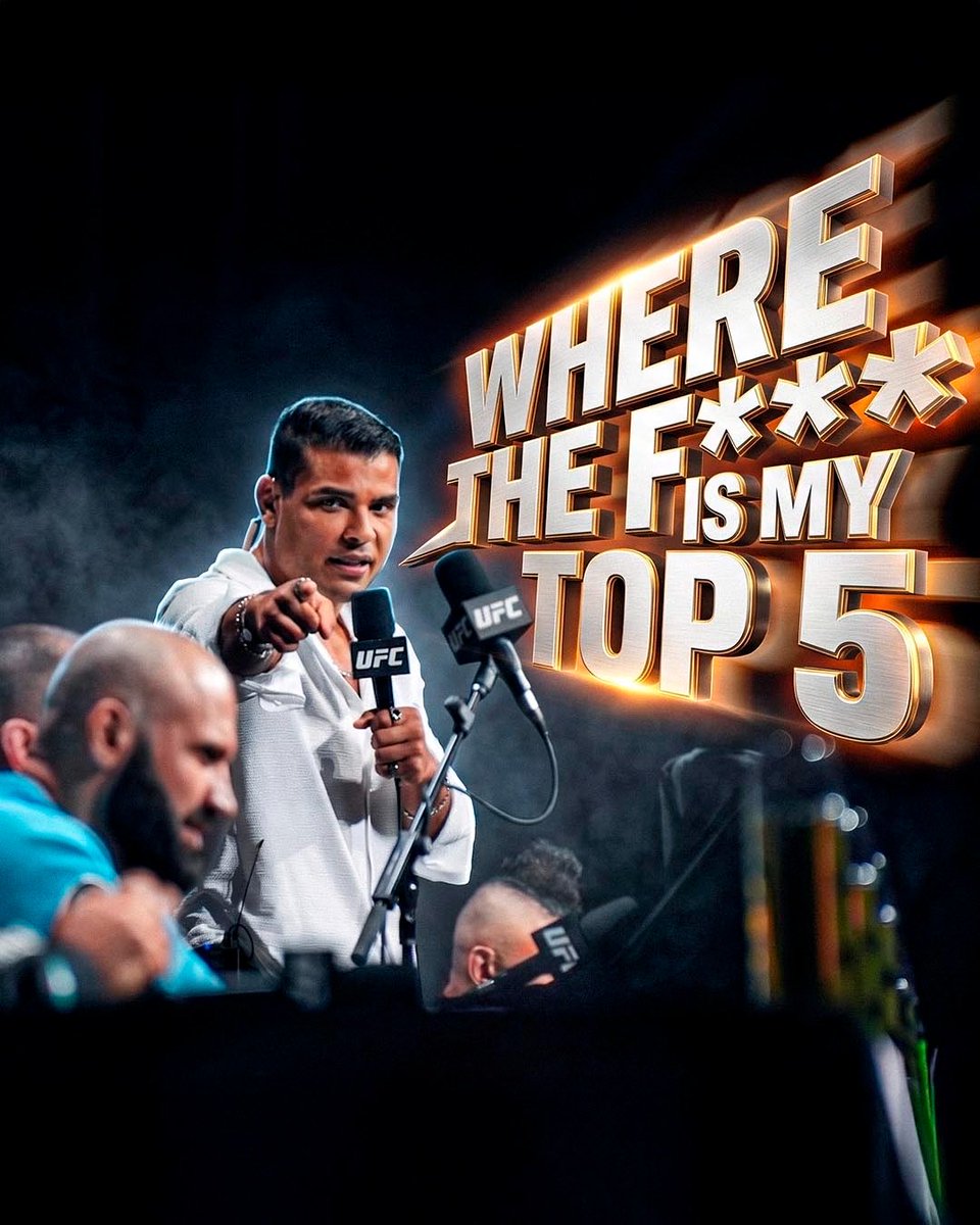 BorrachinhaMMA's tweet photo. WHERE THE F*** IS MY TOP 5 https://t.co/kyJW02wndL