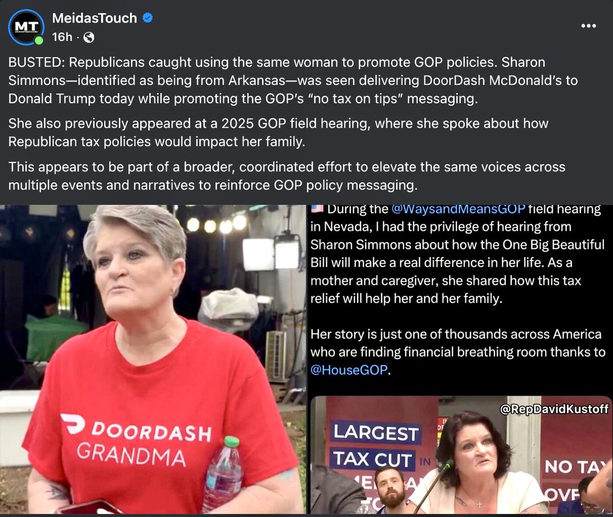 ZemanLynnZ's tweet photo. @WhiteHouse had to pay someone to pretend they benefited from tax policy, because it’s another #GOPlie 

there’s your answer, Americans https://t.co/JuAxkZeMAW