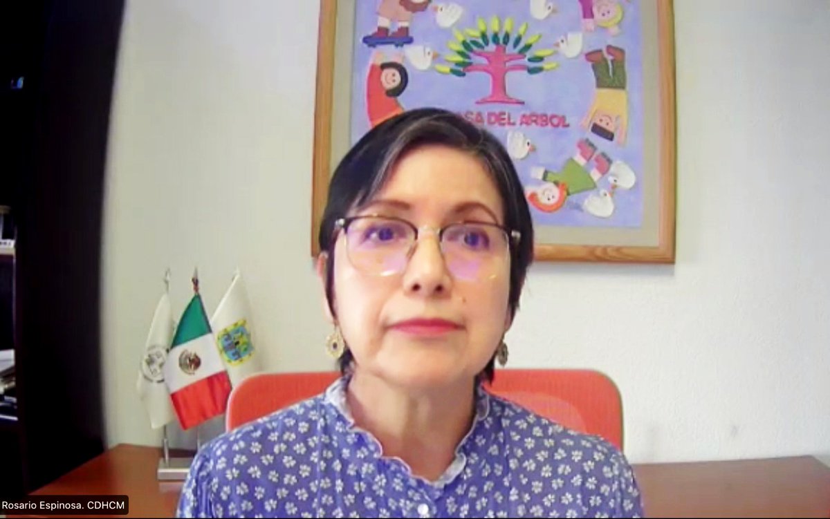 CDHCMX's tweet photo. Rosario Espinosa, Directora de Educación en Derechos Humanos de #CDHCM, participa en Conversatorio “Ciudades que cuidan: el rol de las defensorías de Niñas, Niños y Adolescentes #NNyA👧🧒 en la construcción de ciudades más justas”, convocado por @CE_AmLatina y @DefensoriaNNyA. https://t.co/eb9Mq0gaLx