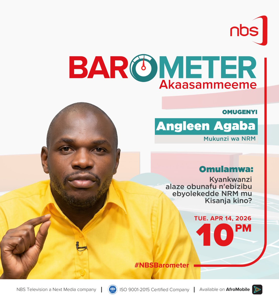 FrankBakanye's tweet image. We are on #Barometer at @nbstv tonight. 
Ndugu @AgabaArsenal will be articulating issues. Please tune in