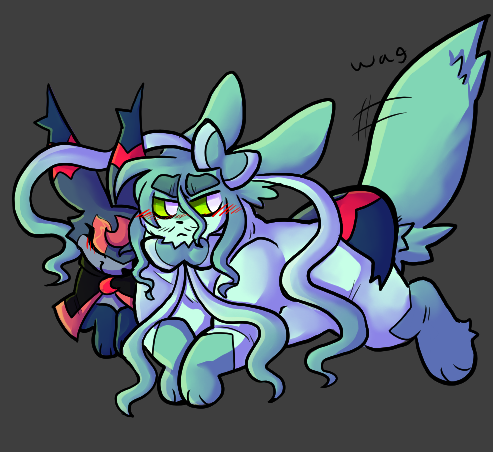 JestieRays's tweet image. #dandysworld but we're silly little elemental dogs
#soulvester is acting all chill and unbothered but inside he's giggling and kicking his feet because of #eclipse
#dandysworldfanart #eeveelutions #sylveon #umbreon #knighthowler #sylbreon (?)