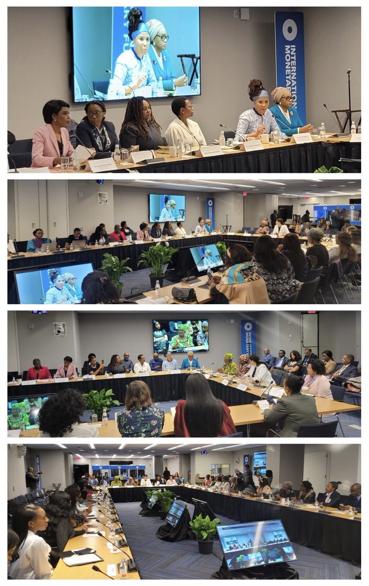ahunnaeziakonwa's tweet photo. Honored to join African women leaders at @AWLNetwork event at #IMFMeetings #WBGMeetings.

Amid global uncertainty, there is opportunity: with women driving the continent's economy, we need to reshape our economies to be more gender-responsive &amp; resilient.
This is smart economics. https://t.co/c1fSZXgvmd