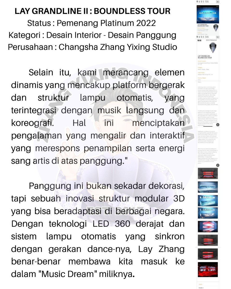 140426 <a href="/layzhang/">Lay Zhang</a>  Mendominasi Panggung Dunia dengan Estetika &amp; Rekor! 

Lagi dan Lagi! Prestasi Internasional Lay Zhang Tak Terbendung 🥇 
Lay Zhang membuktikan bahwa dedikasinya dalam menciptakan panggung bukan sekadar pertunjukan, melainkan sebuah karya seni yang diakui secara