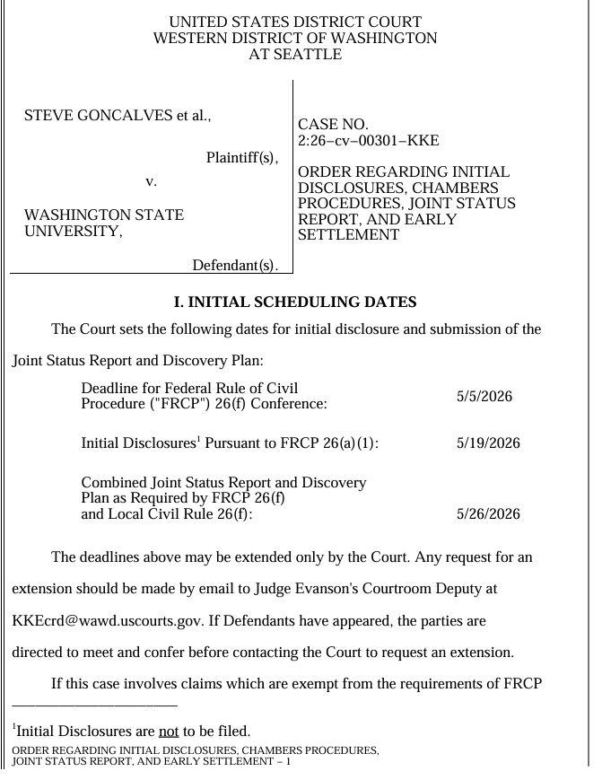 SarahDIrish's tweet photo. Doc #24 Joint Status Report Order Form for District Judges

Credit:@MattBlacInc 

1/3

#WSULawsuit 
#BryanKohberger https://t.co/4l61wF3wlm