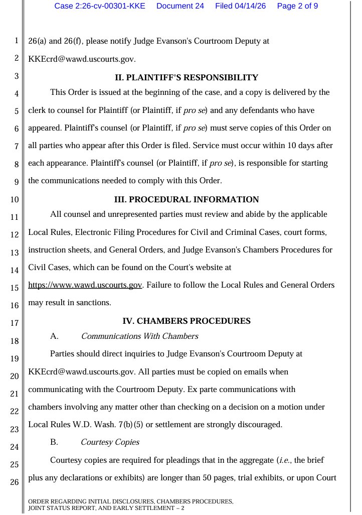 SarahDIrish's tweet photo. Doc #24 Joint Status Report Order Form for District Judges

Credit:@MattBlacInc 

1/3

#WSULawsuit 
#BryanKohberger https://t.co/4l61wF3wlm