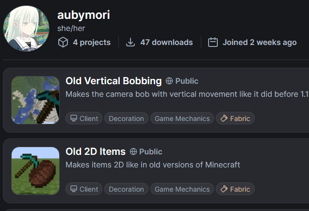 aubymori's tweet image. &amp;gt;spends hours developing pointless cosmetic mods for le heckin nostalgia