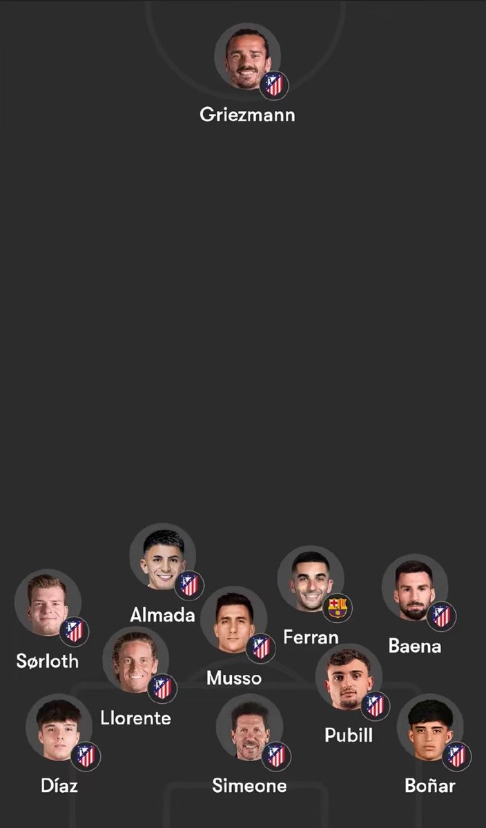 🚨🚨🚨Atención🚨🚨🚨

Alineación oficial del Atlético de Madrid