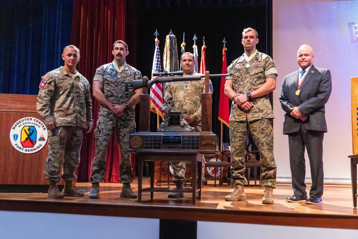MCoEFortBenning's tweet photo. 🚨 International #Sniper Competition RECAP:

Congratulations to Staff Sgt. Tyler Johnson and Sgt. Spencer Harrell, representing the United States Marine Corps, on taking the #ISC2026 trophy. 
.
.
.
#InfantryWeek 
📸 Scope out the action: 🔗 https://t.co/JQ1Do8dy59 https://t.co/fxq82K7KTA