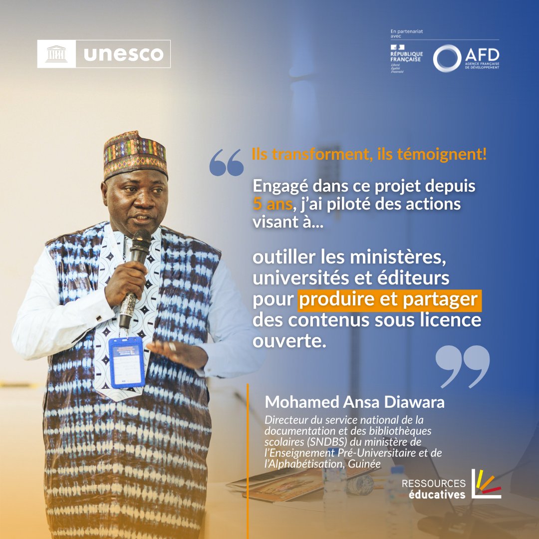 REducatives's tweet photo. 🇬🇳 𝗚𝘂𝗶𝗻𝗲́𝗲 : 𝗟𝗲 𝘀𝗮𝘃𝗼𝗶𝗿 𝗴𝗮𝗴𝗻𝗲 𝗮̀ 𝗲̂𝘁𝗿𝗲 𝗽𝗮𝗿𝘁𝗮𝗴𝗲́ | 𝗜𝗹𝘀 𝘁𝗿𝗮𝗻𝘀𝗳𝗼𝗿𝗺𝗲𝗻𝘁, 𝗶𝗹𝘀 𝘁𝗲́𝗺𝗼𝗶𝗴𝗻𝗲𝗻𝘁!
Une dynamique nationale engagée pour produire et partager des contenus sous licence ouverte.
@UNESCO_Dakar @AFD_France @REducativesGN https://t.co/Au7te7LSn0