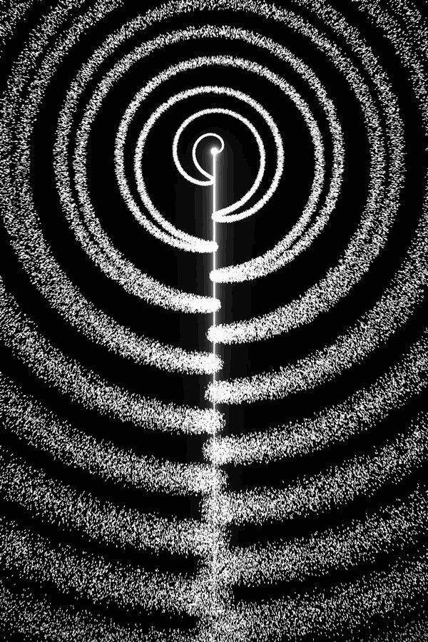 ruhinrhyme's tweet image. Echoes rise from a center point,
Where time and space the soul anoint.
Caught in a #loop of what we know,
Between the ebb and the silent flow.
​Existence spins in a silver ring,
Searching for what the circles bring.
We are the spark and the hollow.
#vss365