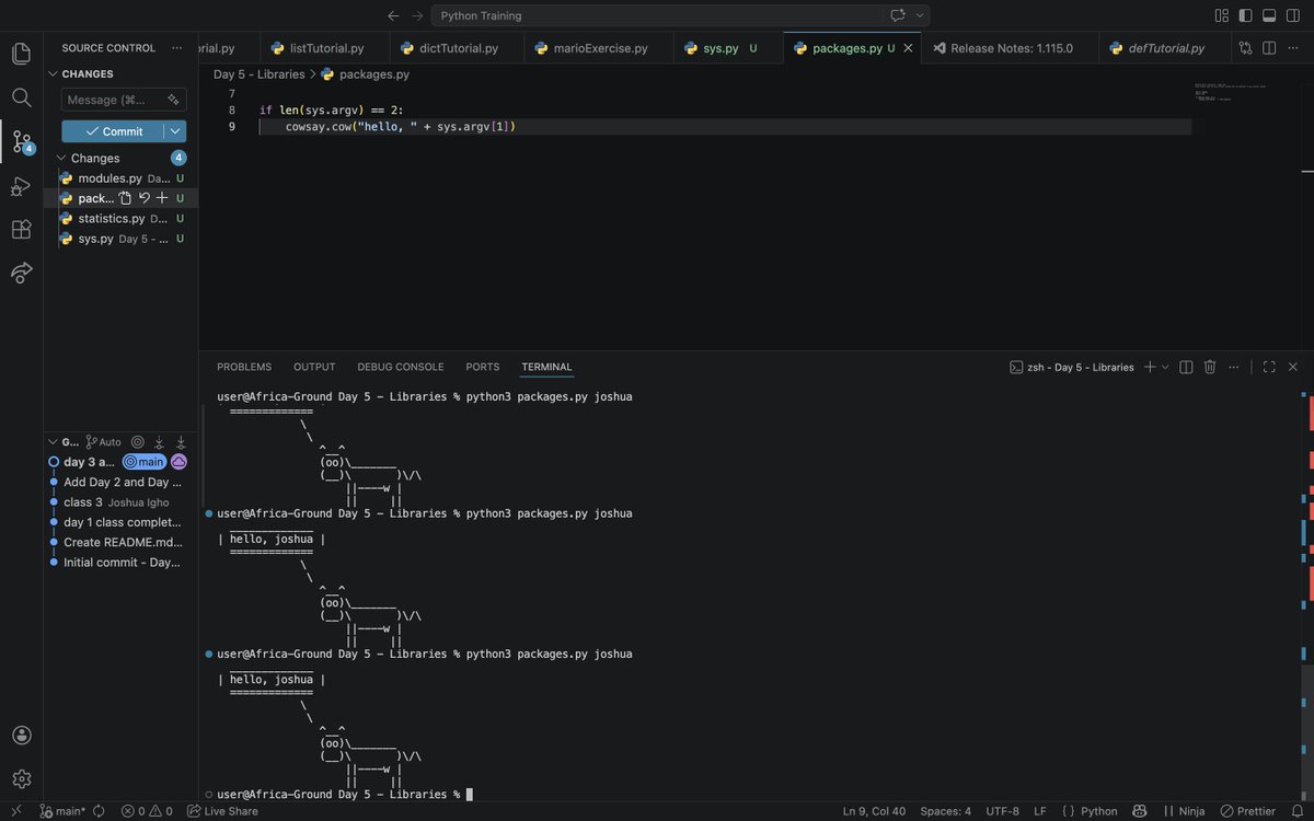 Joshua_M_codes's tweet photo. Using my command line in a public place(school), just dey make me feel like boss 😂
Python is sweet abeg https://t.co/7Rmam7btr5