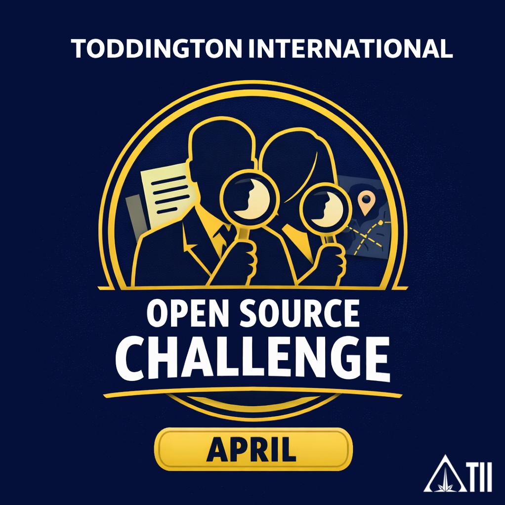 ToddingtonInt's tweet photo. 🕵️‍♂️ Ready for a new #OSINT challenge, digital sleuths?

* Fragment to Fact. Context from Clues. *

📆 Submissions are due May 1, 2026.

🏆 Best analysis will win a free TII course license or virtual workshop seat.

👉 Learn more in TII’s April newsletter: https://t.co/lYCmgV8Huw https://t.co/VBDfhW3x9m