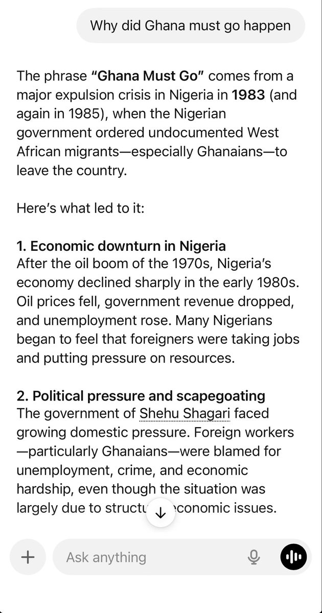 RapMusik247's tweet photo. @EstefaniaDiadem @bondzii @princejH2O @Chude_ND1 See the typical Nigerian always loud,!gnorant &amp; angry why have you hidden your prompt?share

Why can’t u just type “why did Ghana must go happen” &amp; come &amp; share what you find

Also you deported not only Ghana but Togo,Benin,Chad,Cameroon etc. what did they do? ur lies won’t work https://t.co/yYKrCKvR5w