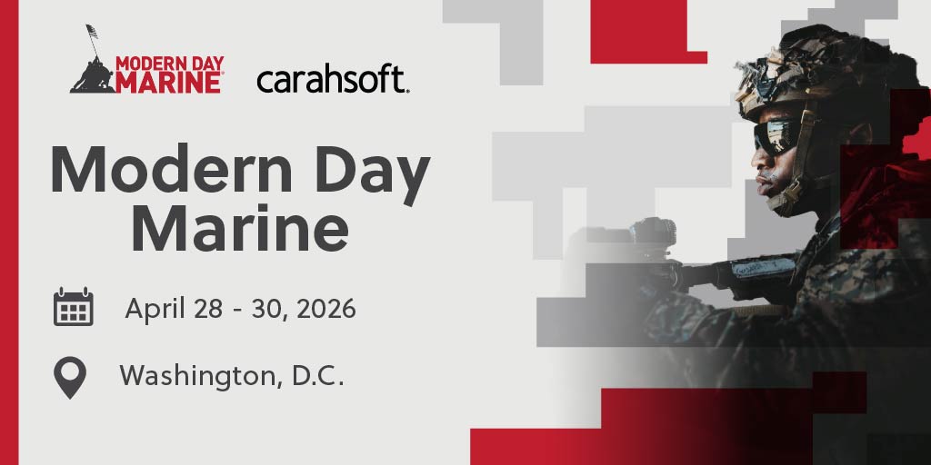 Carahsoft's tweet image. #MDM2026 is your destination for cutting-edge #defensetech. Connect with Carahsoft and our partners at Booth #1144 in D.C. from 4/28-30. Plan your visit today: carah.io/ModernDayMarin…
