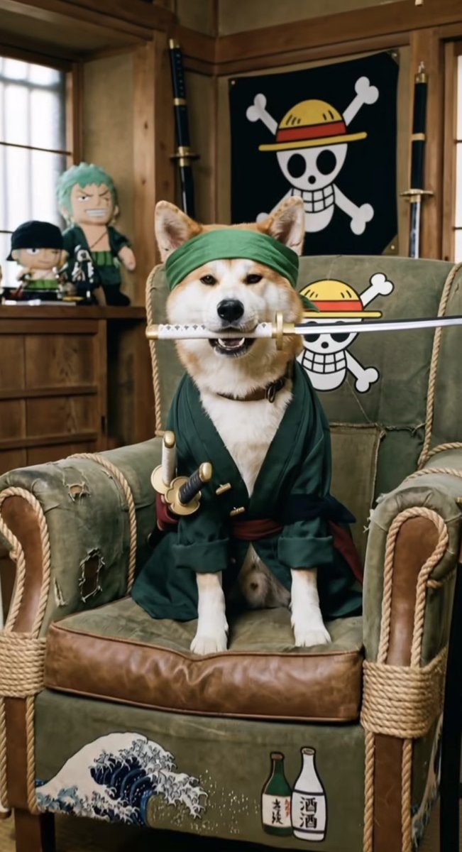 Loyal to the original material. No race swap for Zoro. Shiba Inu is a must. 👍😁🥰

Cr. Pablo Prompt AI video via Instagram