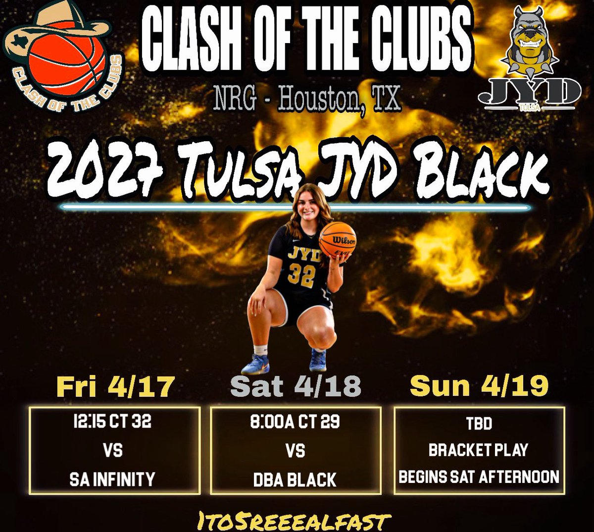 JYDBasketball's tweet photo. 2027 Tulsa JYD Chartreuse Black takes on the Clash of the Clubs in HTX! 
𝟙 𝕥𝕠 𝟝 ℝ𝕖𝕖𝕖𝕒𝕝 𝔽𝕒𝕤𝕥
@PoseyLabouff @KMcconnell32 @Kynley_K @ProctorMeske @makennaboulware @danniedmond2027 Zoee Robertson KK LePhew Beca Corte https://t.co/AzXzOmf2cE