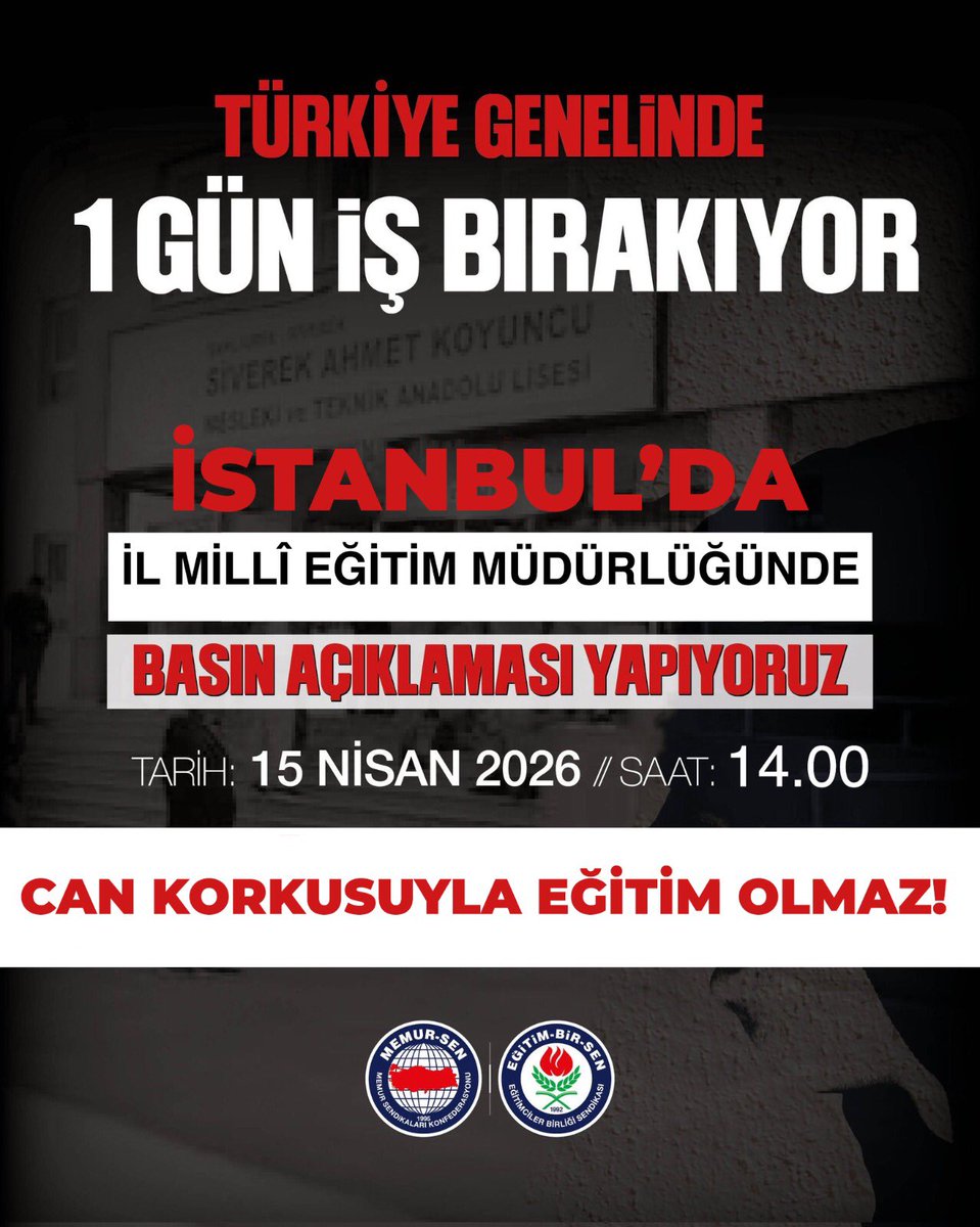 OKULA BASKINI PROTESTO İÇİN TÜRKİYE GENELİNDE İŞ BIRAKIYORUZ..