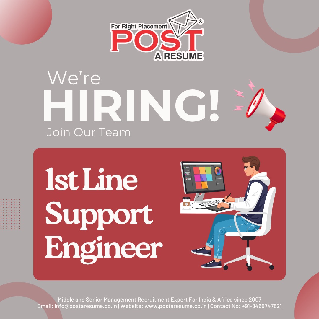 postaresume's tweet photo. 💻 We’re Hiring: 1st Line Support Engineer
apply now:
https://t.co/2Xre6pNFFI
📧 Email: varsha@postaresume.co.in
📞 Call Now: +91-6354797016
📌 Follow POST A RESUME
#HiringNow #SupportEngineer #ITJobs #TechSupport #L1Support #PostAResume #VipulMmali #VipulTheWonderful 💻 https://t.co/LdMwwfdMz3