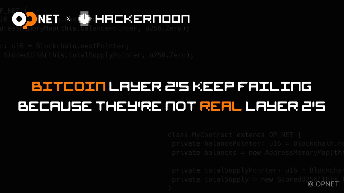 opnetbtc's tweet image. Most "Bitcoin L2s" aren't scaling Bitcoin. They're extracting from it.

Our take on what separates real Bitcoin scaling from sidechains with Bitcoin branding and why we built OP_NET the way we did.

Published on @hackernoon.

hackernoon.com/bitcoin-layer-…