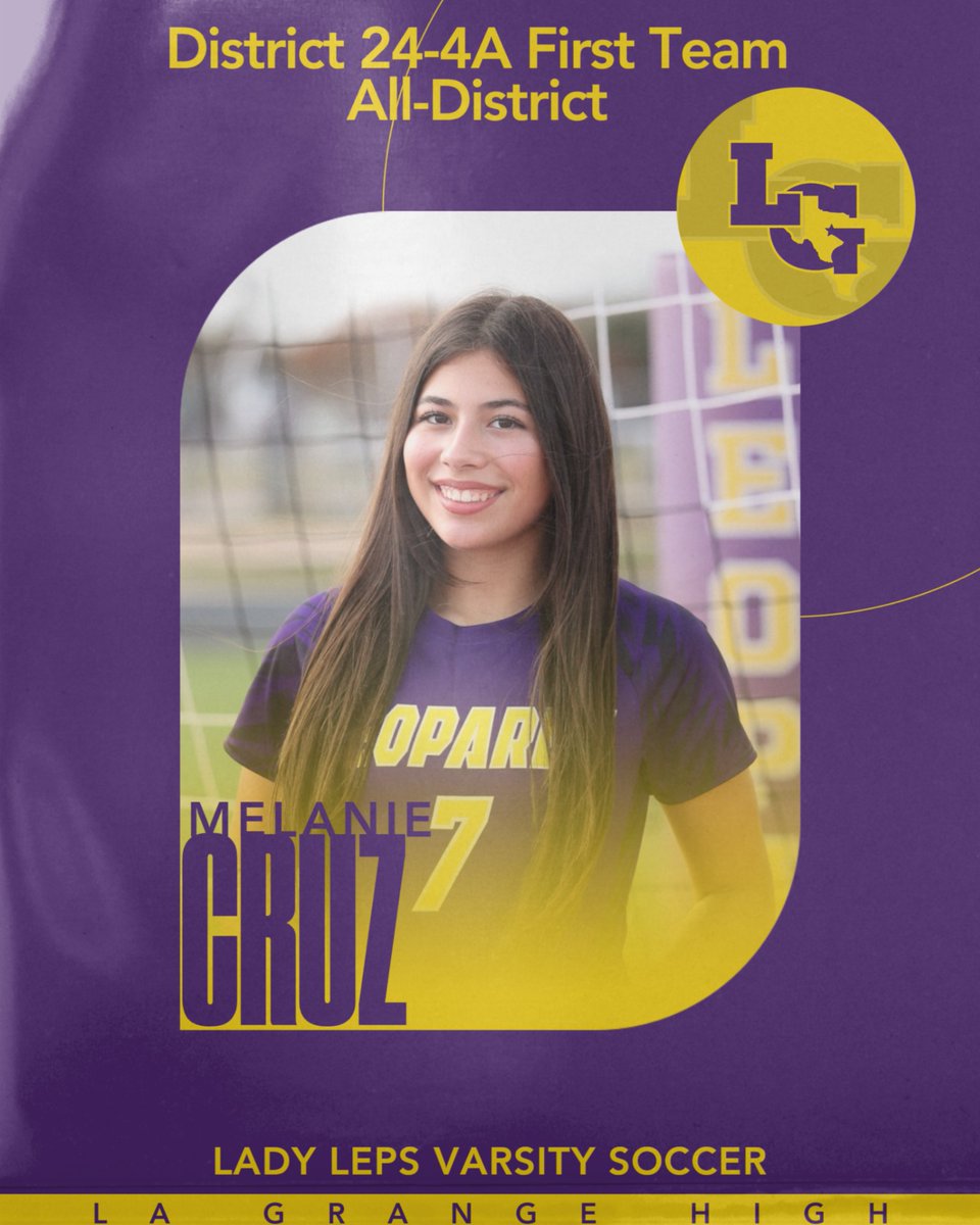 Melanie Cruz, 1st Team All-District!
Congrats on well-served accolades! 
Lady Leps Soccer
#onthePROWL