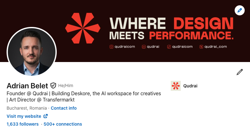 qudrai_com's tweet image. Hey guys, if you are on #LinkedIn, let's connect! 

Let's grow our network! Drop below your LinkedIn profile / page as well.

- My profile: linkedin.com/in/gabriel-adr…
- Qudrai page: linkedin.com/company/qudrai

#Networking #WebDev #WebDesign #AgencyOwner #AgencyLife #Framer #Figma