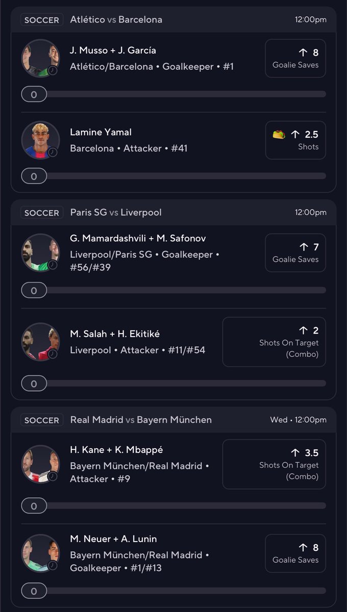 Free Champions League slip on PrizePicks. ⚠️