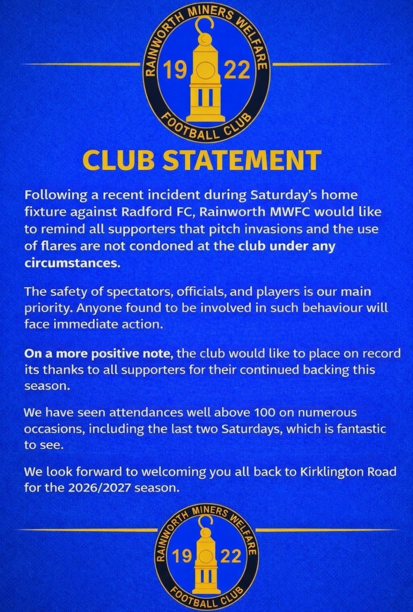 Rainworth MWFC tweet media