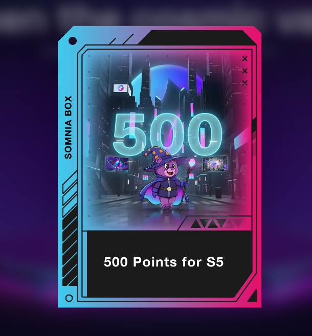 Just pulled 500 Points from the Somnia Lootbox. #Somnia #Lootbox #Web3 lootboxes.somnia.network