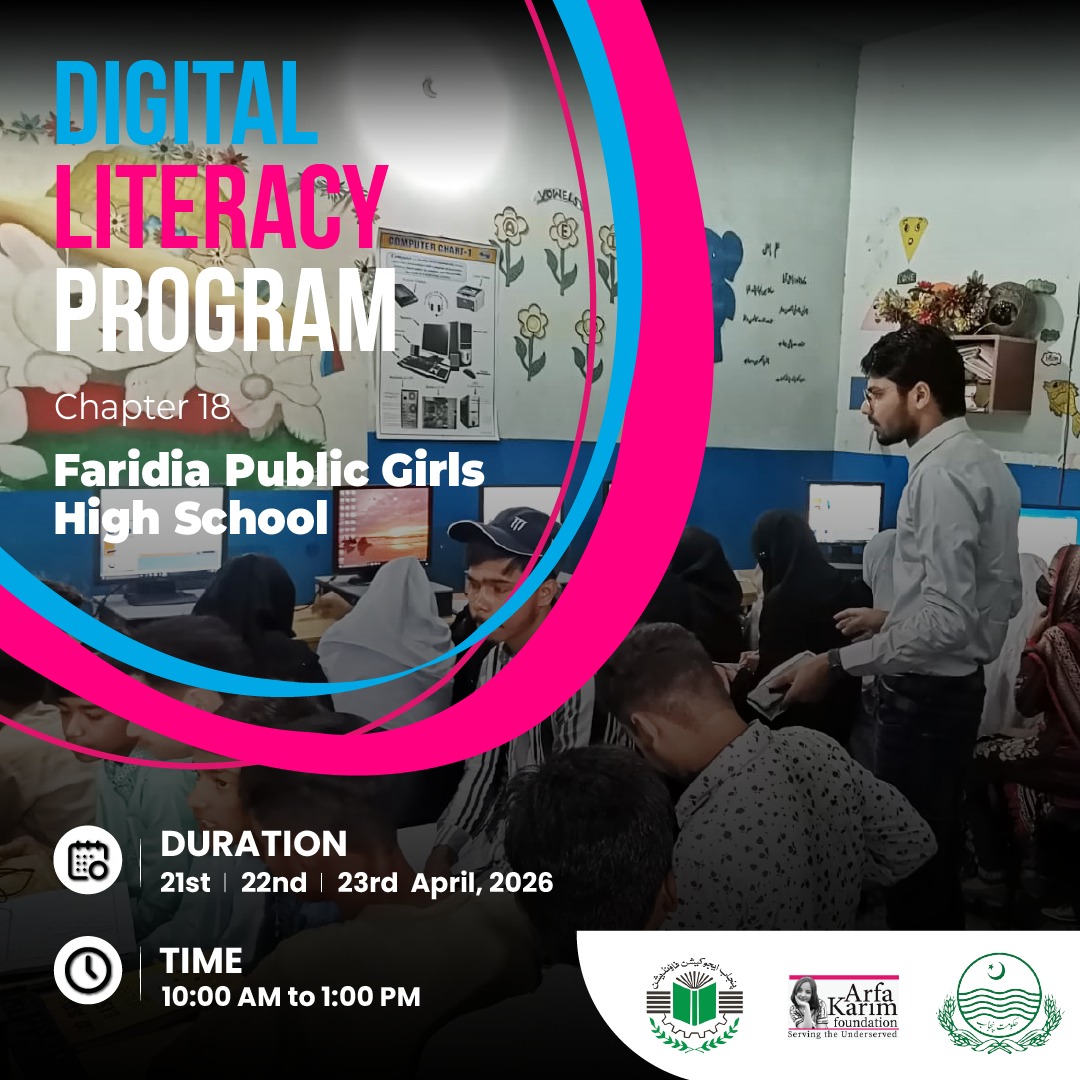 Arfakarim_fdn's tweet photo. Digital Literacy Program: Chapter 18 
Arfa Karim Foundation x Punjab Education Foundation📍 Faridia Public Girls High School, Lahore

#DigitalLiteracy #ArfaKarimFoundation #DLP #Chapter18 https://t.co/zWOILJ2xSH