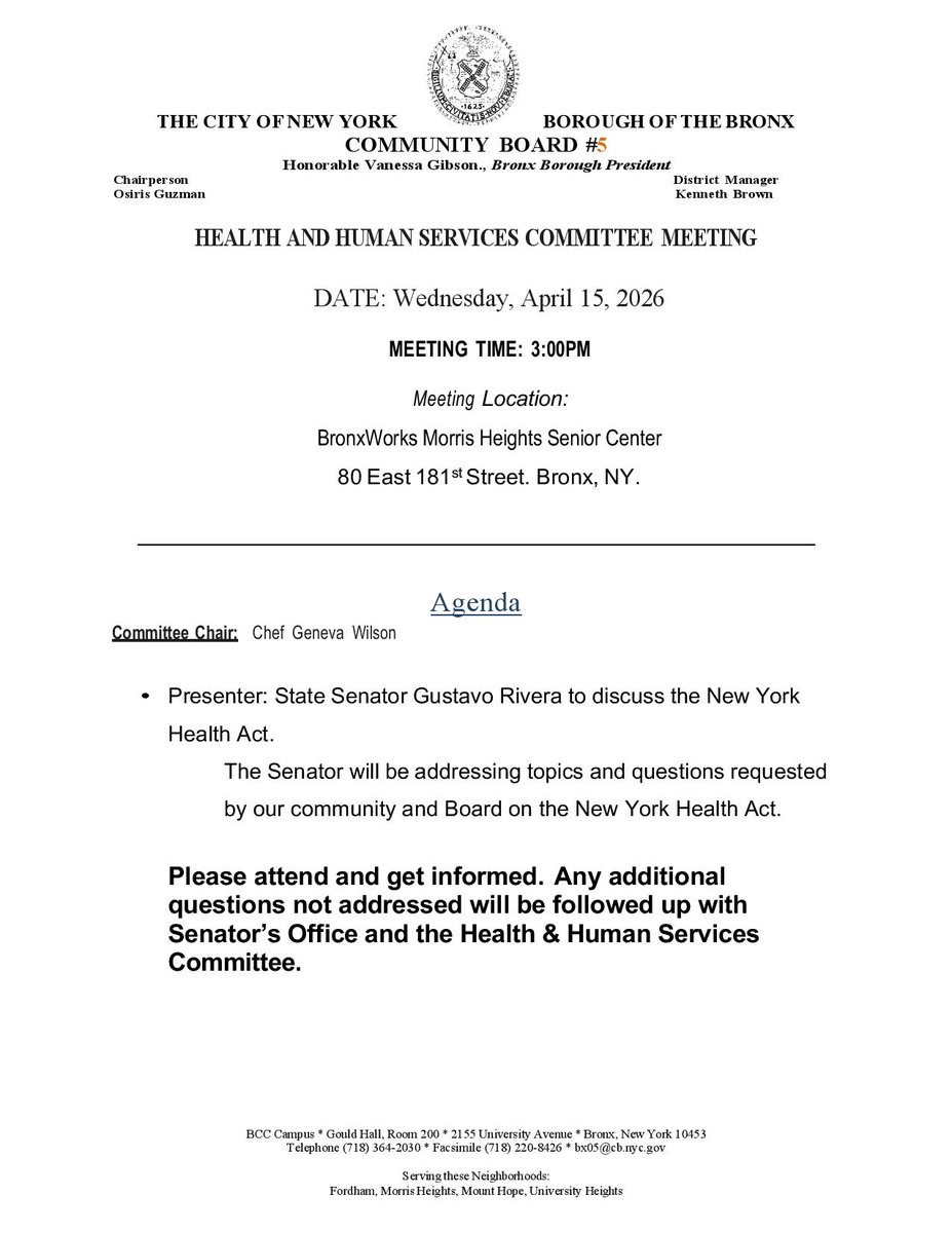 Bronx Community Board 5 tweet media