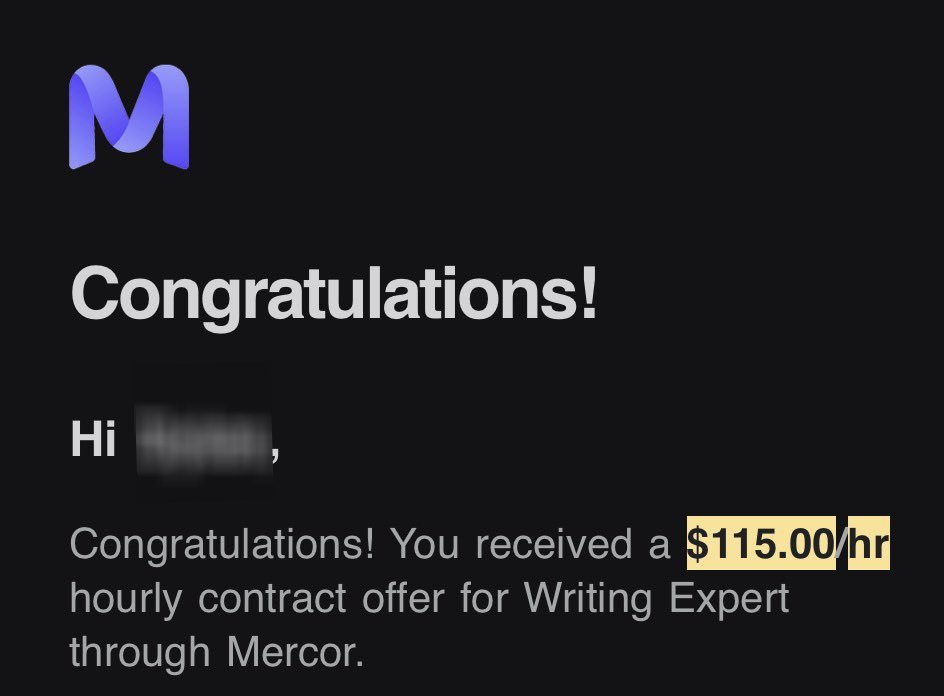 OlatunjiAyokan2's tweet image. 🚨 Mercor — Writing Expert Role 👀✍️
💰 $75–$150/hour
For writers… not coders
📌 What you’ll do:
• Review AI-generated stories
• Edit for quality, tone, and structure
• Give feedback to improve content
🧠 Focus:
Plays • Novels • Short stories
📌 A well-structured,