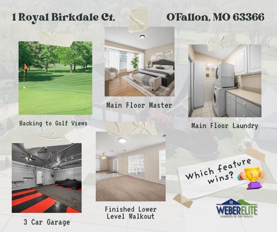 WeberEliteRTY's tweet photo. Welcome to 1 Royal Birkdale Ct, O’Fallon, MO!
This home is packed with standout features—but we want to know… 👀
Which one wins YOUR vote?

Backing to golf course views
Main floor master
Main floor laundry
3-car garage
Finished lower-level walkout

Drop your pick in the comments https://t.co/7tjKfeakoD
