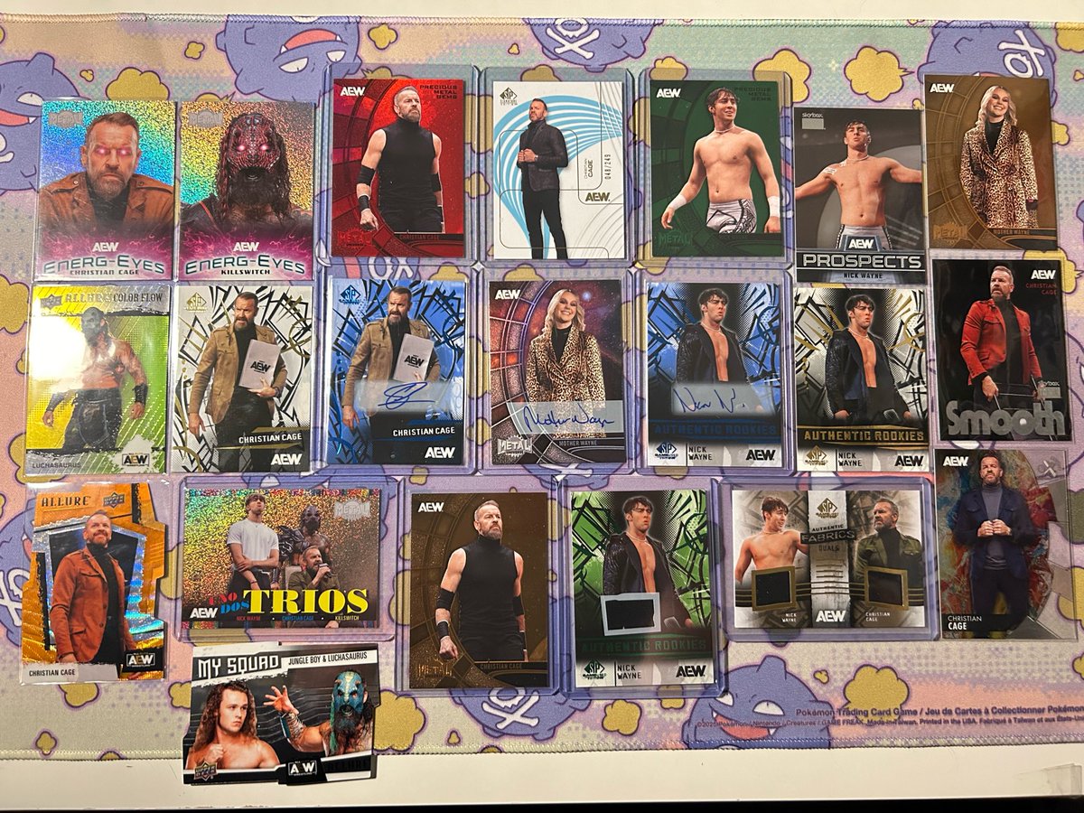Some of my best hits from <a href="/pharrohyami/">Pharroh Yami</a> AEW card breaks arrived and I am so in love with all These, Especially happy about the autos 😍 
(can you tell I have a favorite spot to claim? 😂)