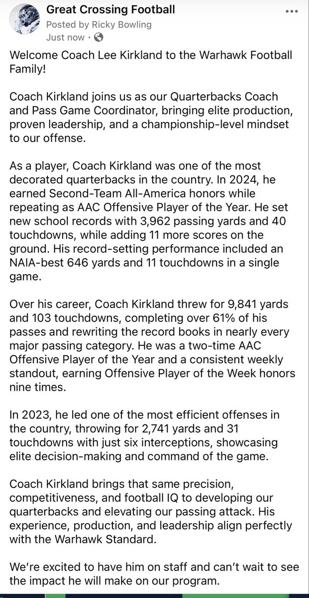 GCwarhawksfball's tweet photo. Welcome @Leerk3_12 https://t.co/gZwteE3oXV