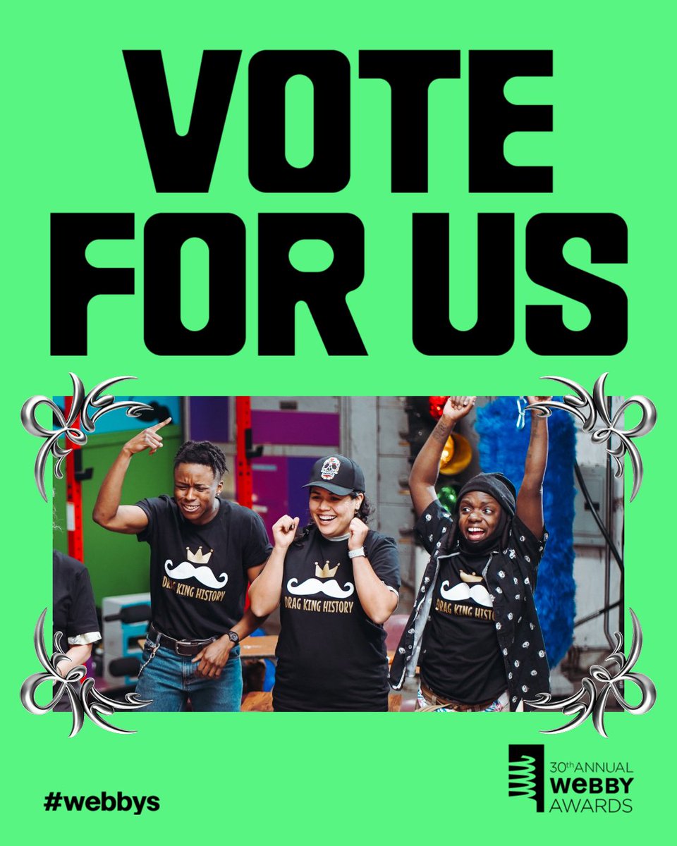 Voting is still open! 🗳️ King of Drag is nominated in the Webby Awards Video &amp; Film – Reality &amp; Unscripted category. Help us bring home the win at na2.hubs.ly/H04Tlkt0.

Voting closes April 16.

#KingOfDrag #Webbys #Revry @thewebbyawards