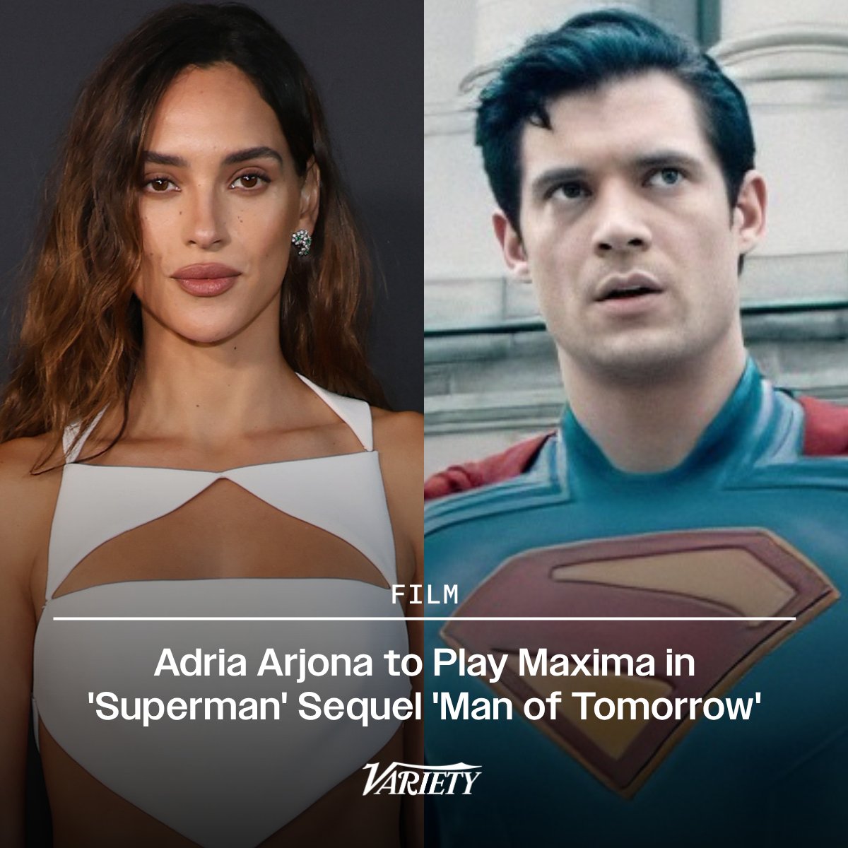 Adria Arjona is set to star as Maxima in "Man of Tomorrow," the sequel to "Superman" directed by James Gunn, hitting theaters July 9, 2027.

variety.com/2026/film/news…