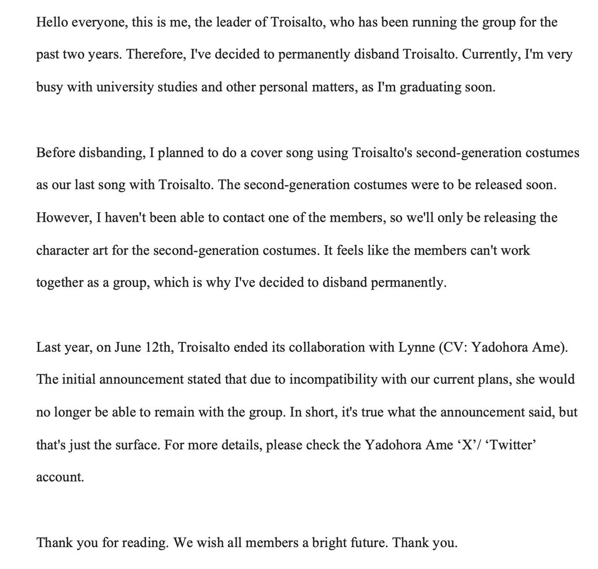 nonomiy_yyyt's tweet photo. 【Announcement 】
Regarding the upcoming plan on Troisalto @troi_official25 https://t.co/HzGGxku7Se
