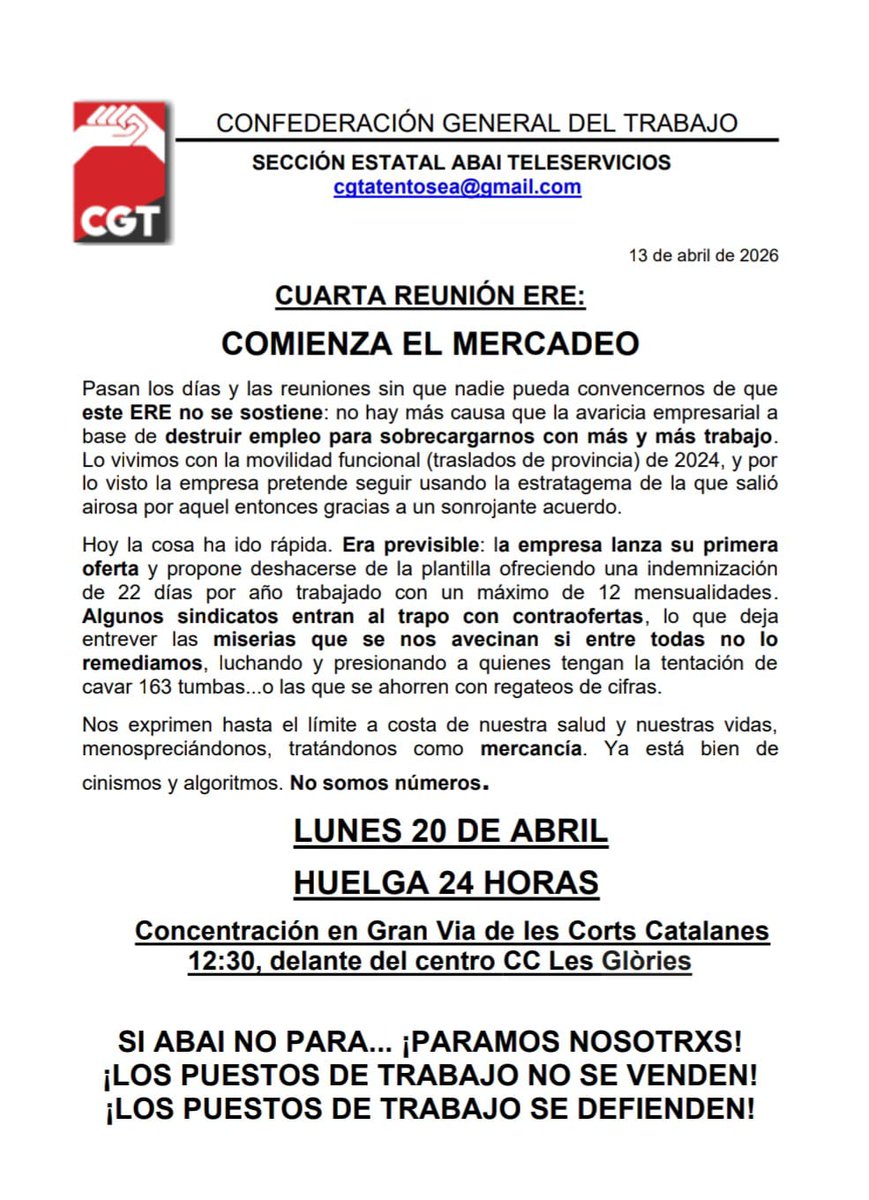 CGT ABAI Barcelona tweet media