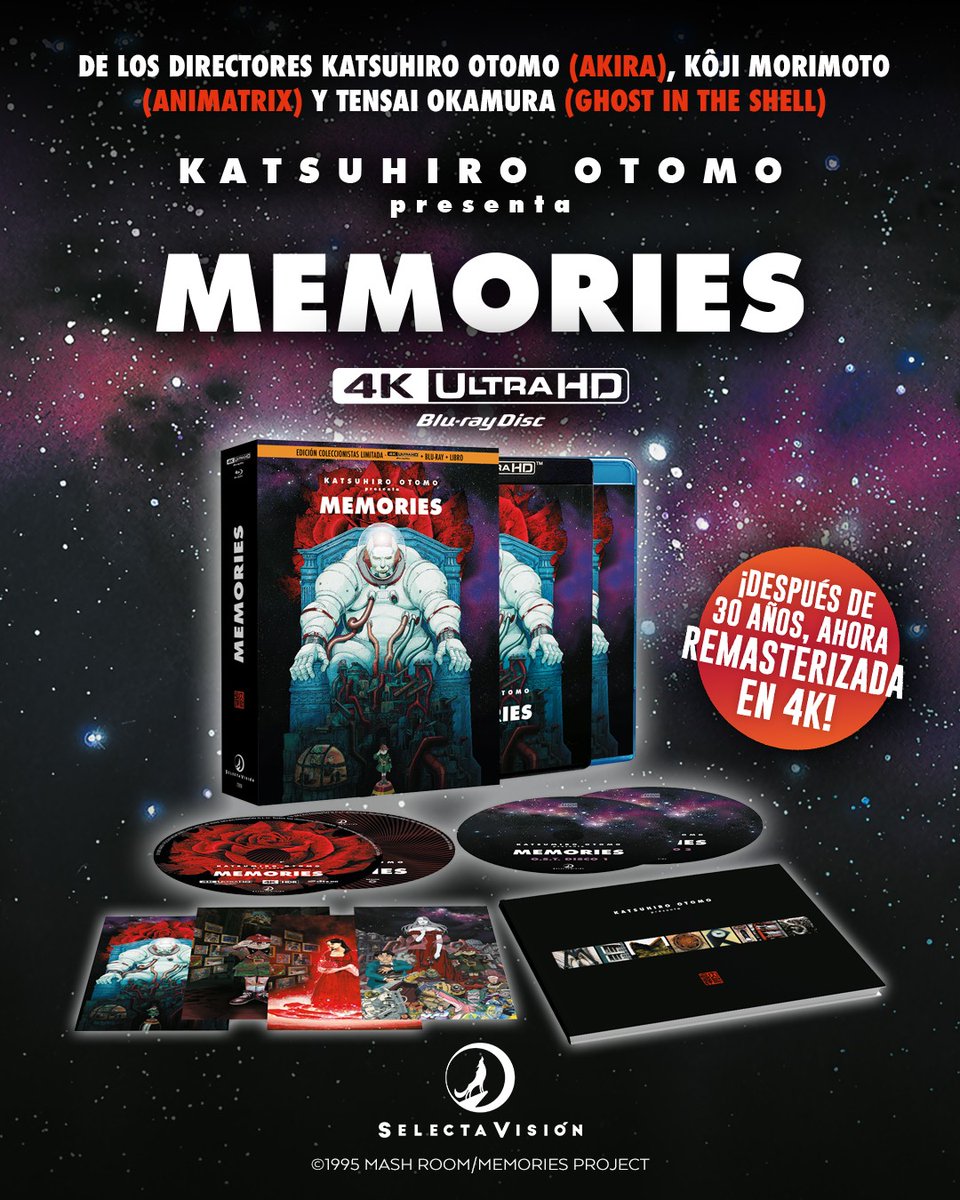 timburtonstown's tweet photo. Hoy Katsuhiro Otomo cumple 72 años y hoy es el día que SelectaVisión ha elegido para anunciar que por fin editará Memories en formato doméstico. Por fin, a la venta el 27 de mayo esta obra maestra de la animación japonesa! https://t.co/DOvCcEadRW