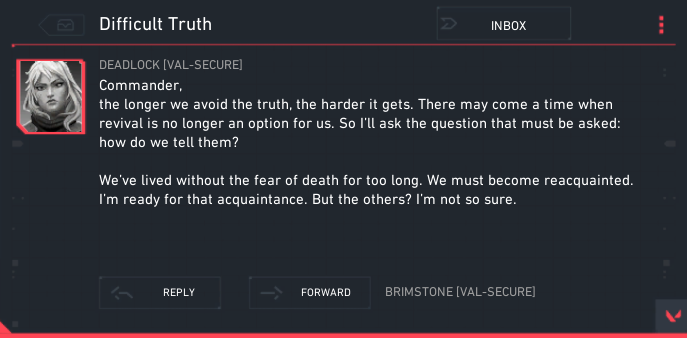 VALORANTLeaksEN's tweet image. 📩 // 12.07 // Deadlock // Difficult Truth // #VALORANT