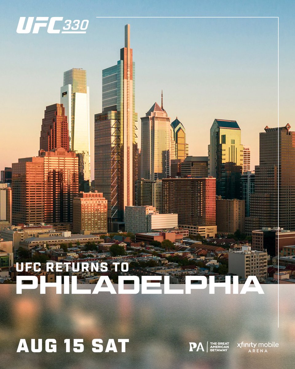 ChampRDS's tweet image. 🚨 BREAKING: #UFC330 will take place on August 15 in Philadelphia

The first UFC event in Philadelphia since 2019 👀
