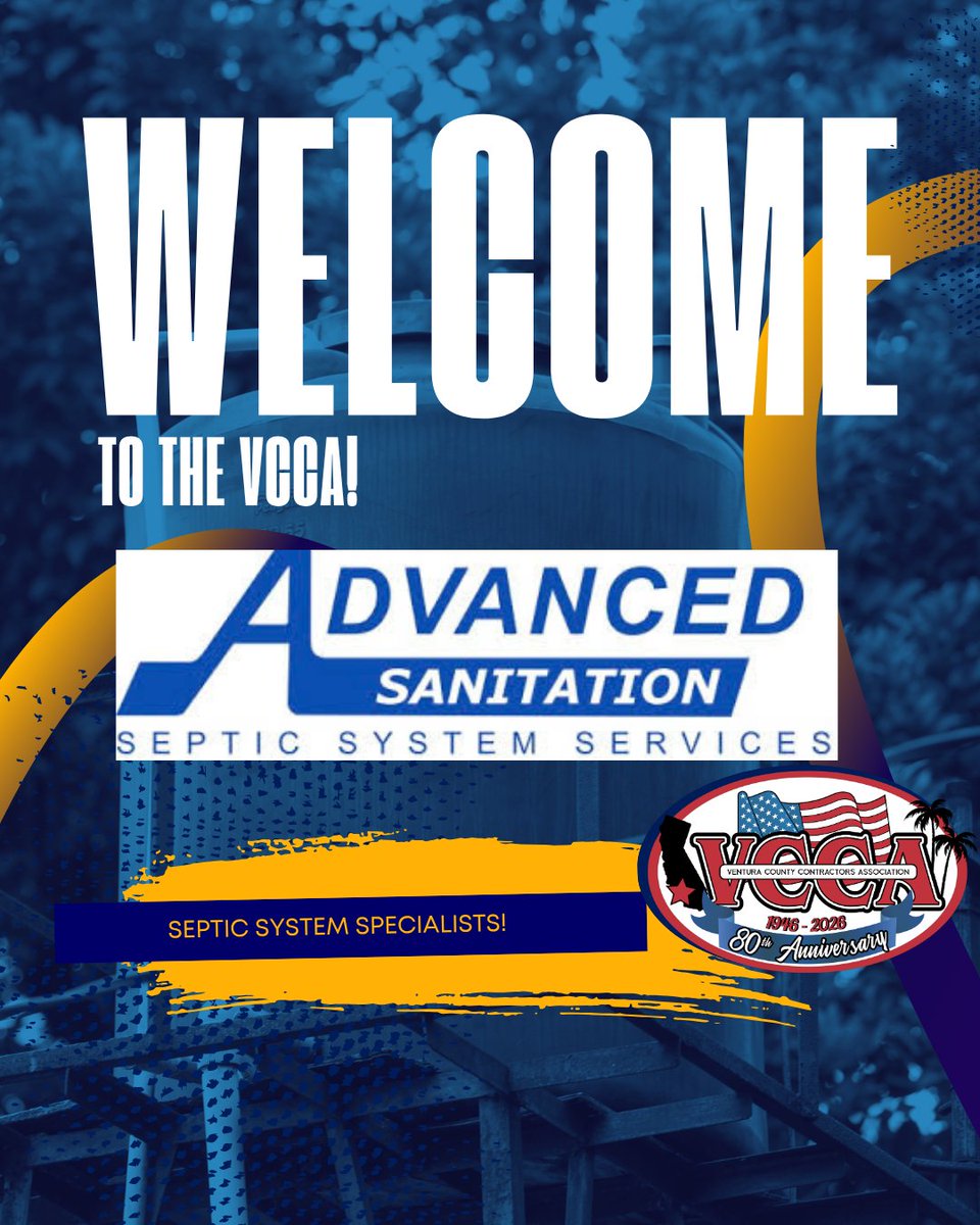 Welcome our new member:  Advanced Sanitation to the Ventura County Contractors Association!!
advancedsanitation.com
vccainc.com
