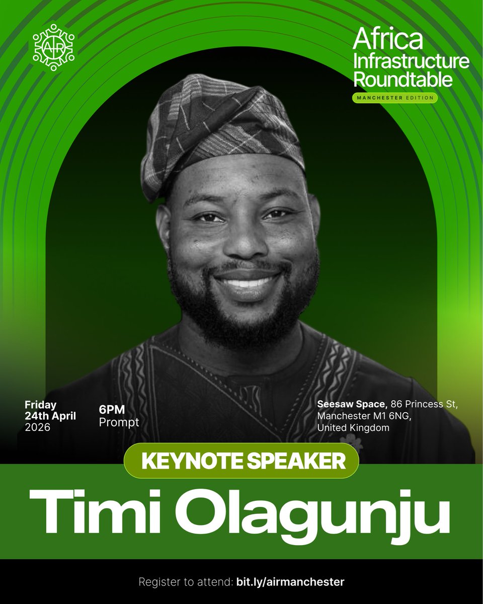 timithelaw's tweet photo. This month, at the Africa Infrastructure Roundtable (Manchester edition), I’ll be discussing strategic alignment necessary to drive policies that can leverage diaspora intelligence and engagement to build a new Africa investment pipeline instead of aids, alongside like minds. 

Venue: Seesaw Space, Manchester, United Kingdom 🇬🇧

If you’re in Manchester or its environs, Register here: https://t.co/AQee3aubQs