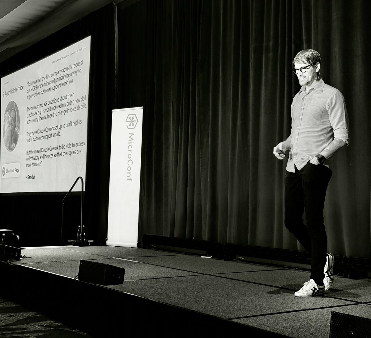 WindAddict's tweet photo. I think enterprises want MCP. - @robwalling on the #AI agentic interface debate vs CLI. @MicroConf #microconf #saas #ai https://t.co/RT4ERY1dnn
